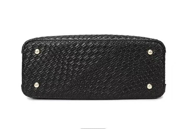 Zavilux Statement Black Croc-Effect Handbag