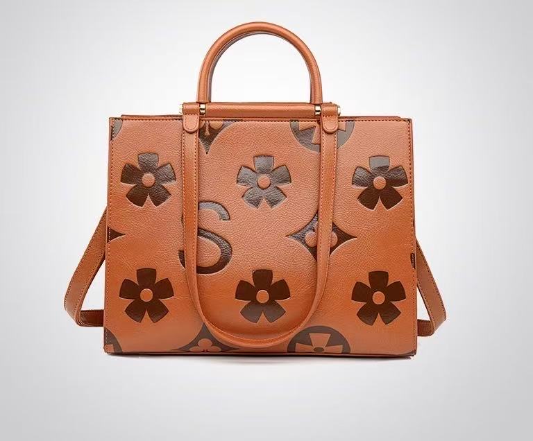 Zavilux Chic Brown Patterned Square Handbag