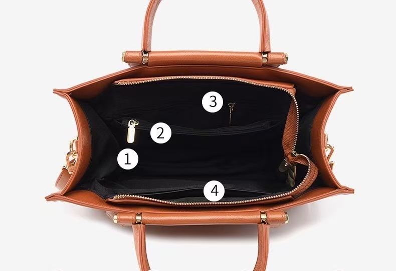 Zavilux Chic Brown Patterned Square Handbag