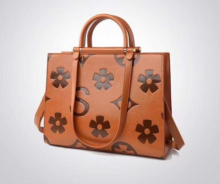 Zavilux Chic Brown Patterned Square Handbag