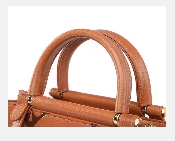 Zavilux Chic Brown Patterned Square Handbag