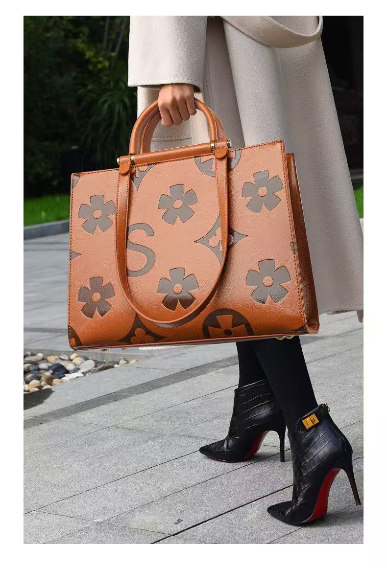 Zavilux Chic Brown Patterned Square Handbag