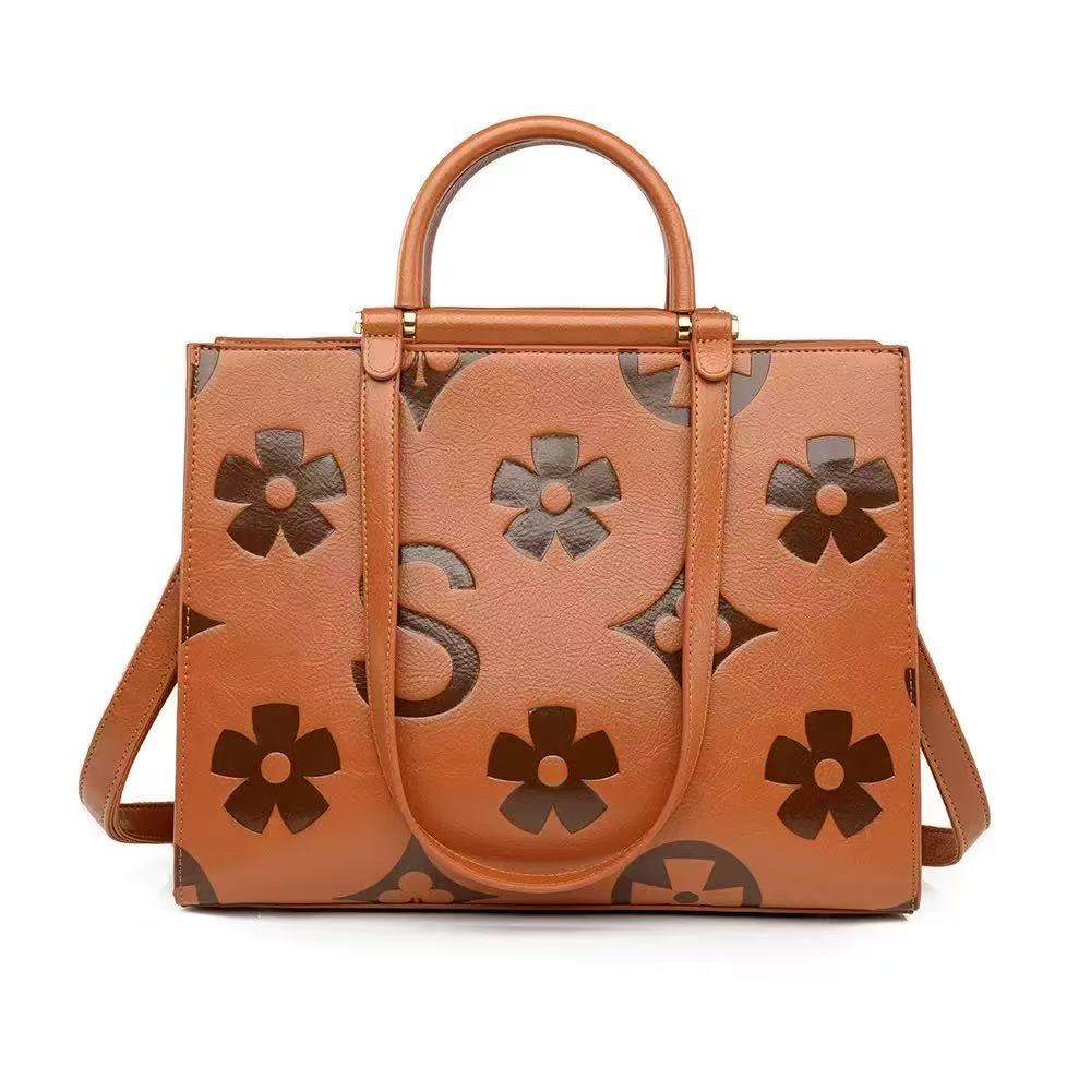 Zavilux Chic Brown Patterned Square Handbag