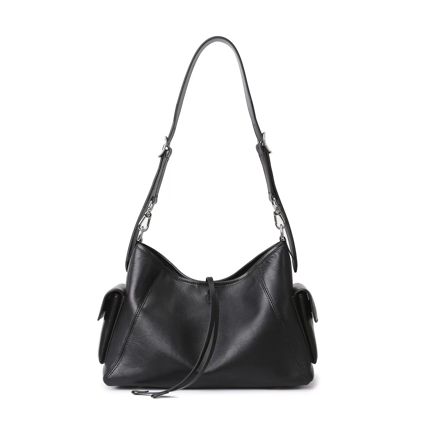 zavilux The Modern Black Shoulder Bag with Pocket Detail