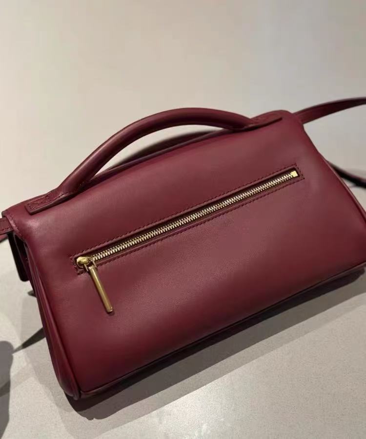 Zavilux Structured Burgundy Top-Handle Bag