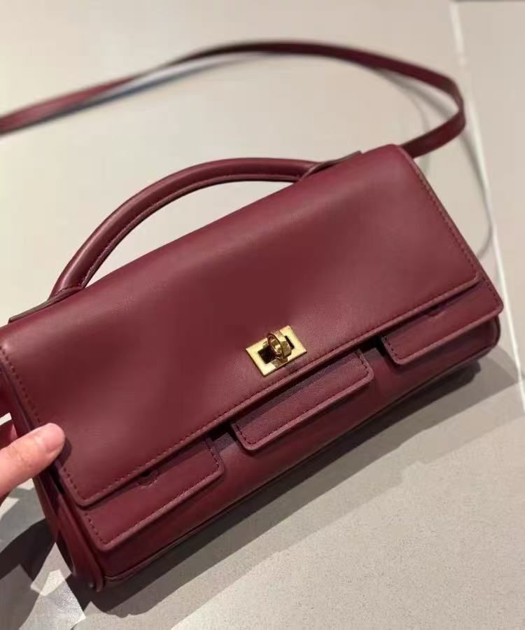 Zavilux Structured Burgundy Top-Handle Bag